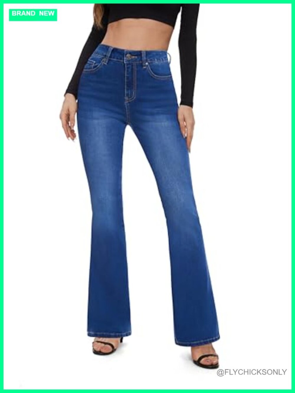 High Waisted Butt Lifting Stretch Bootcut Jeans
